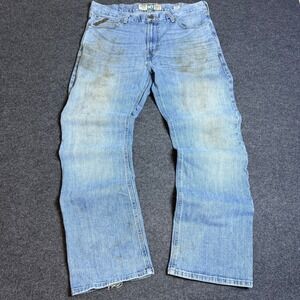 Ariat M7 Legacy Jeans Mens 36x32 Blue Distressed Baggy Boot Cut Denim Pants